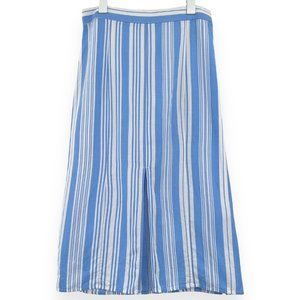 LemLem H&M Blue & White Striped Linen Blend Midi Skirt